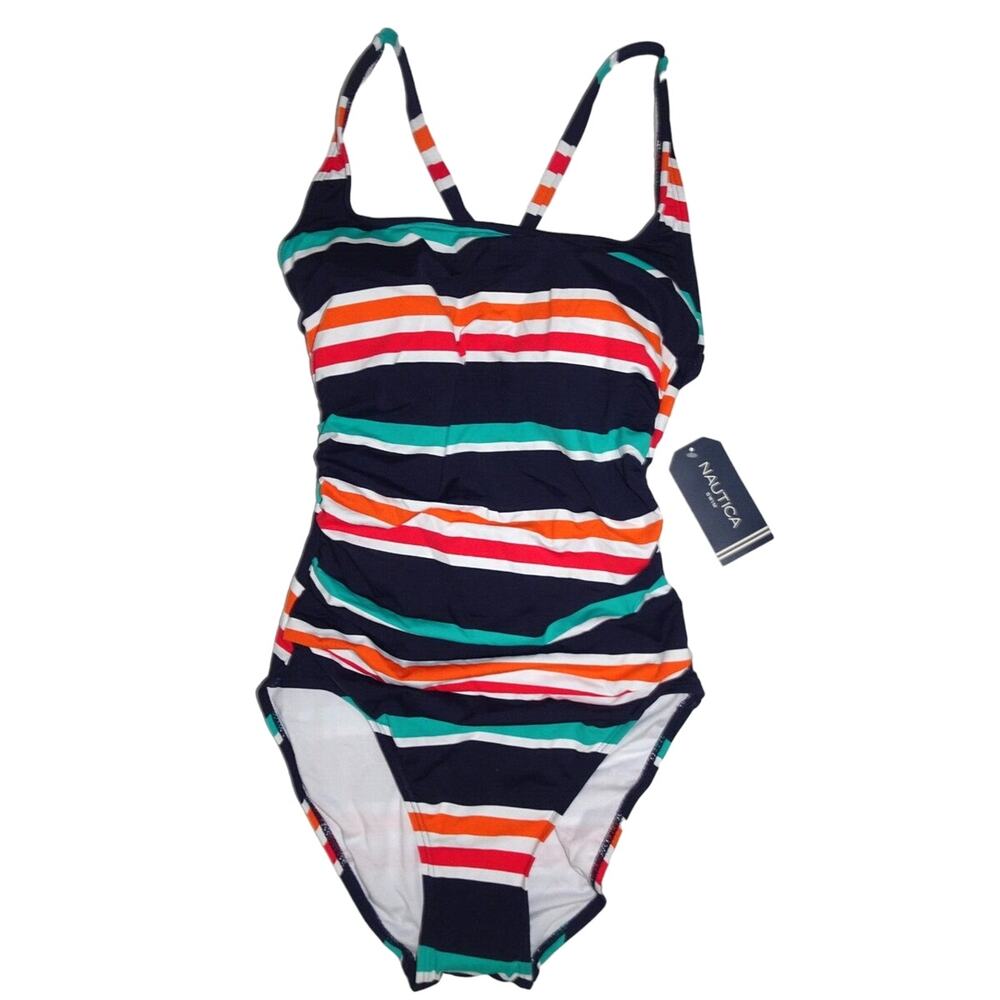 Nautica One Piece Crossback Tummy Control Quick Dry Swimsuit, A32